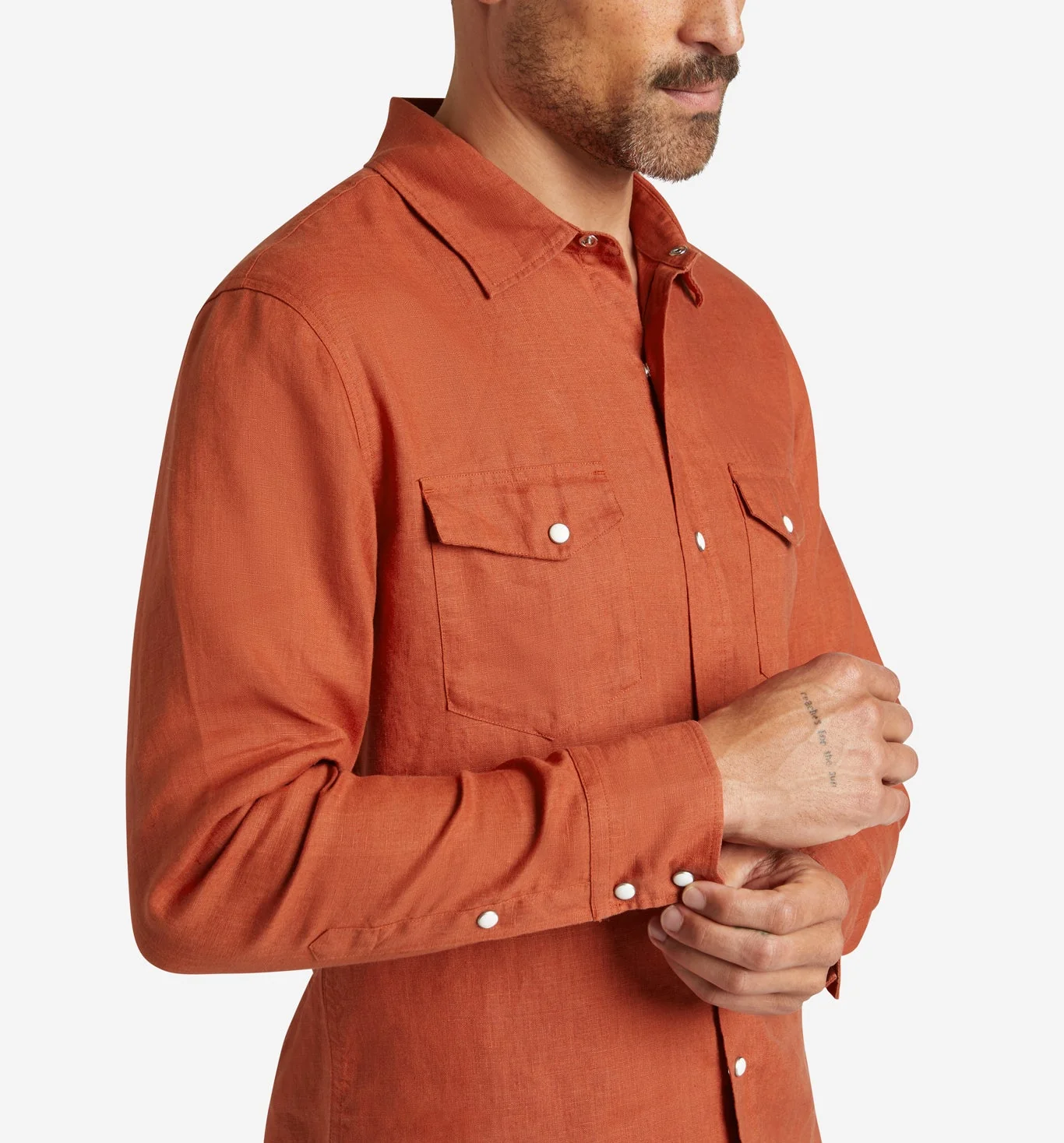 4Corner Linen Snap Shirt - Image 4